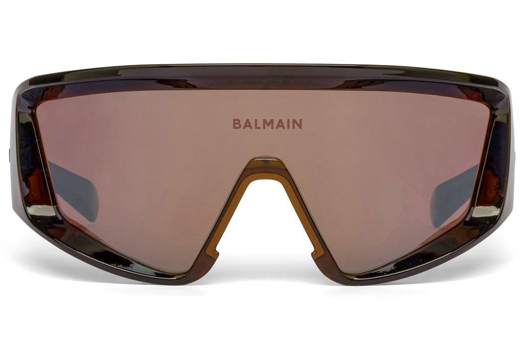 Balmain® Eyewear - Espion Sunglasses Crystal Brown & Brown with Silver Flash Mirror Lenses