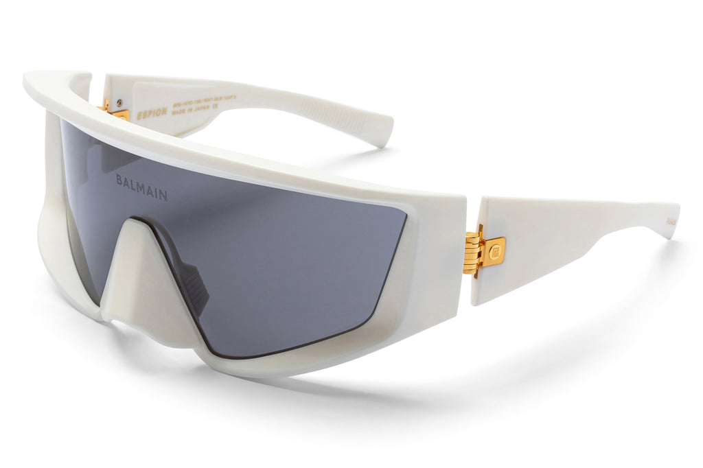 Balmain® Eyewear - Espion Sunglasses White & Gold with Dark Grey Lenses