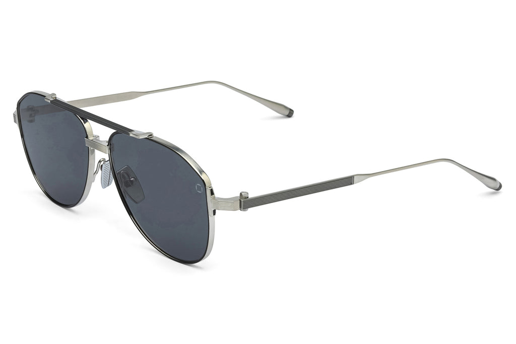 Akoni - Helios Sunglasses Brushed Silver & Black Rhodium with Dark Grey Lenses