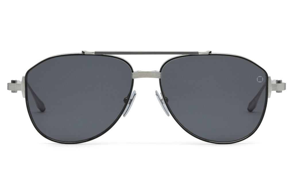 Akoni - Helios Sunglasses Brushed Silver & Black Rhodium with Dark Grey Lenses