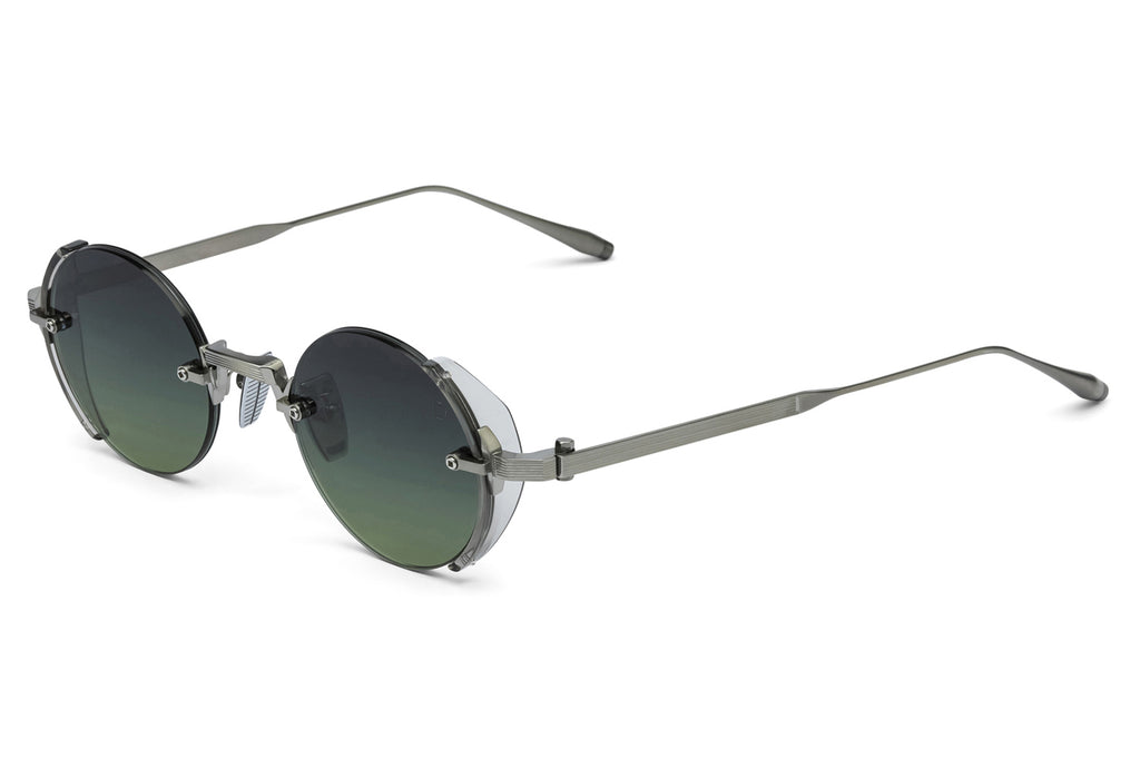 Akoni - Jupiter Sunglasses Brushed Black Palladium & Crystal Grey Acetate with Dark Grey to Olive