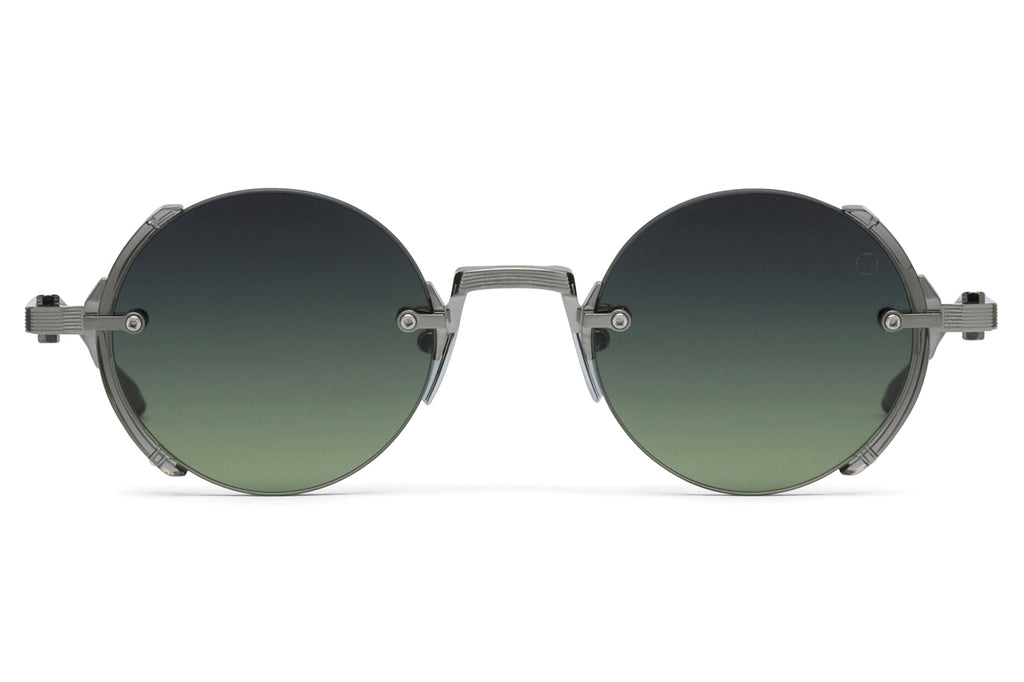 Akoni - Jupiter Sunglasses Brushed Black Palladium & Crystal Grey Acetate with Dark Grey to Olive