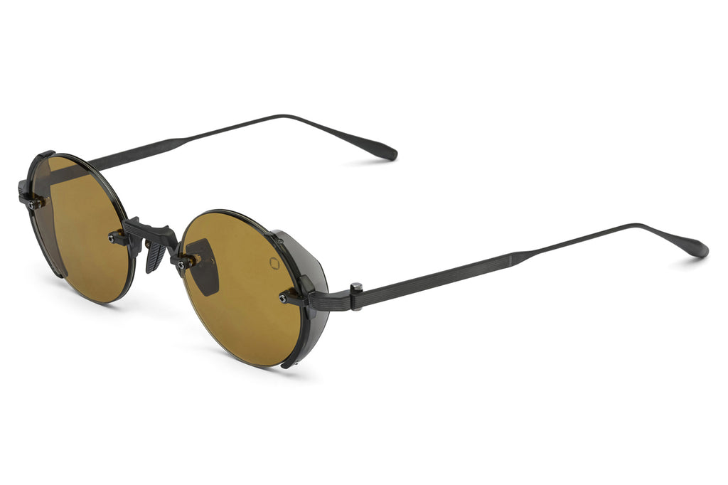 Akoni - Jupiter Sunglasses Black Iron & Crystal Black Acetate with Senape Lenses