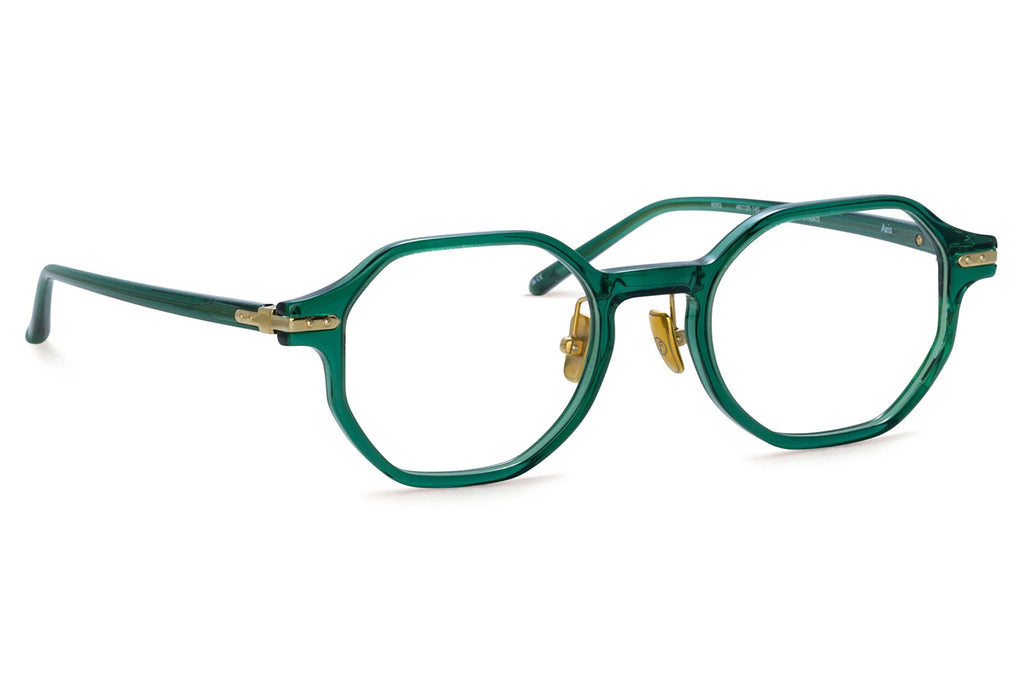 Linda Farrow - Axis Eyeglasses Bottle Green/Light Gold (C3)