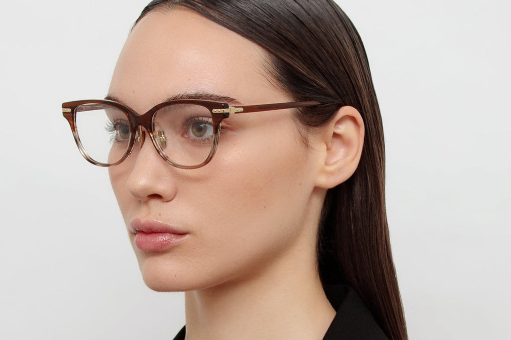 Linda Farrow - Hadid Eyeglasses Caramel Horn/Light Gold (C3)