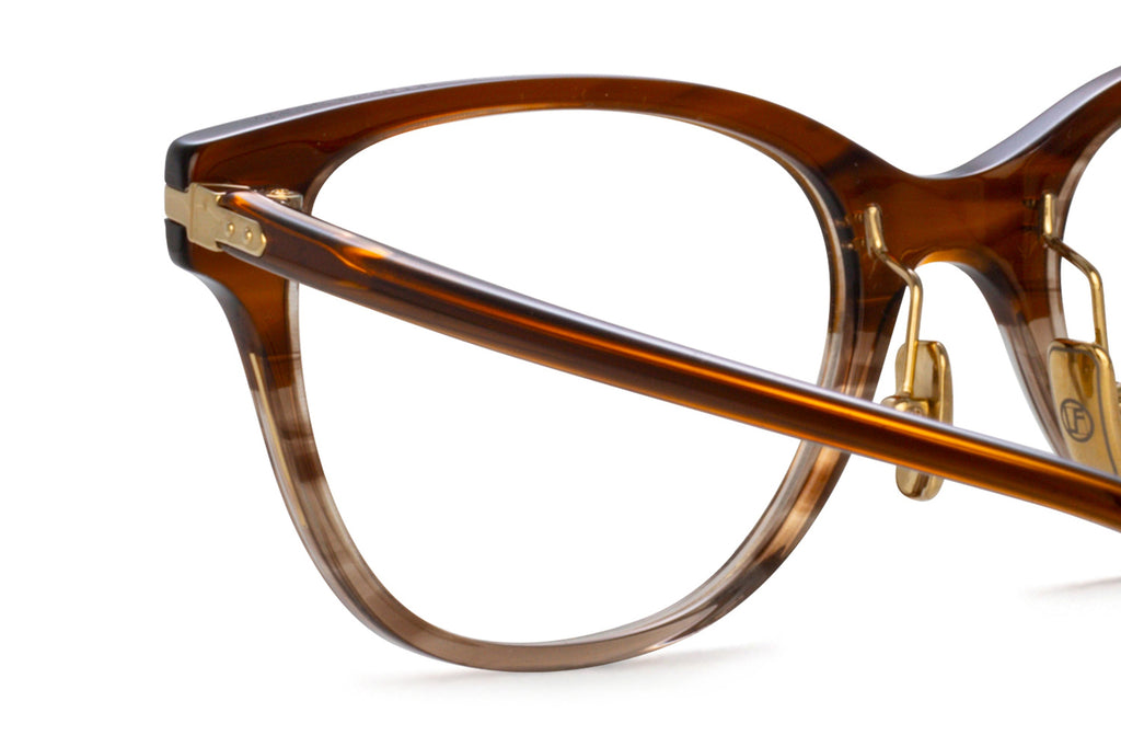 Linda Farrow - Hadid Eyeglasses Caramel Horn/Light Gold (C3)