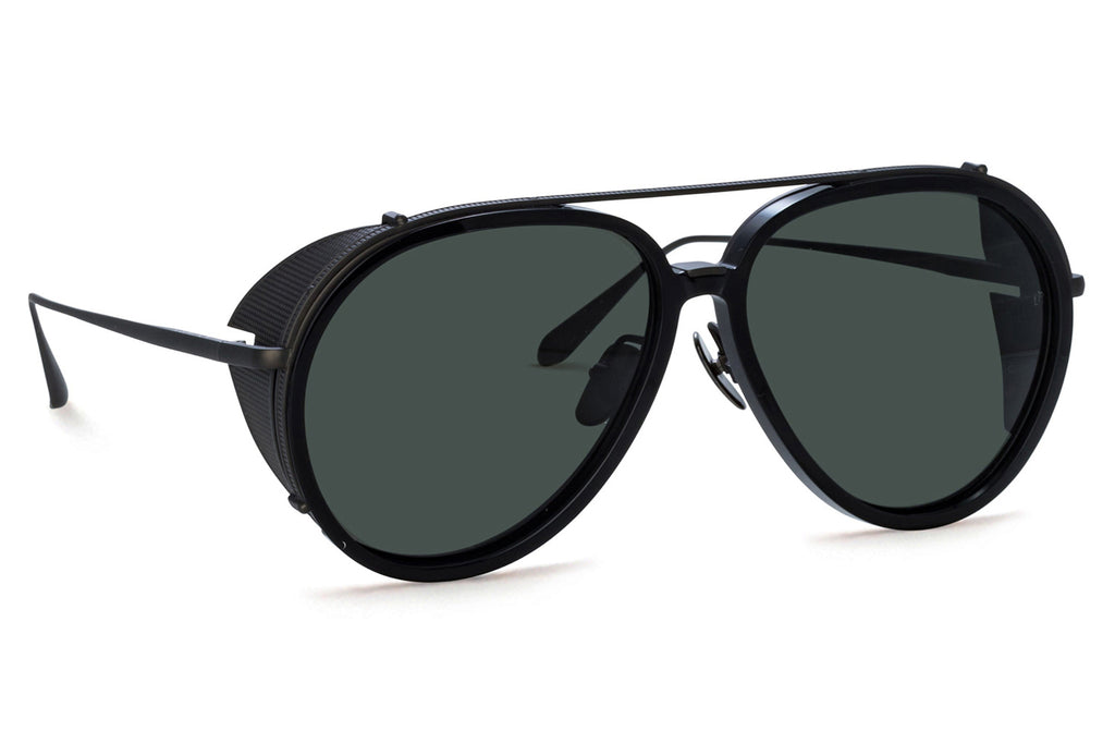 Linda Farrow - Maverick Sunglasses Black/Matte Nickel (C6)