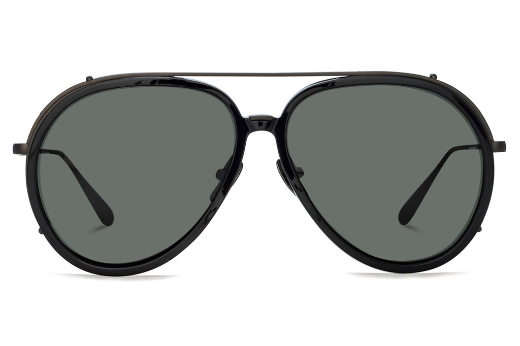 Linda Farrow - Maverick Sunglasses Black/Matte Nickel (C6)