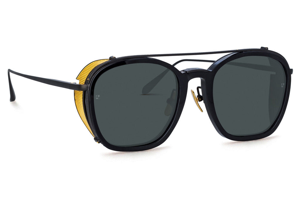 Linda Farrow - Aston Sunglasses Black/Yellow Gold (C1)