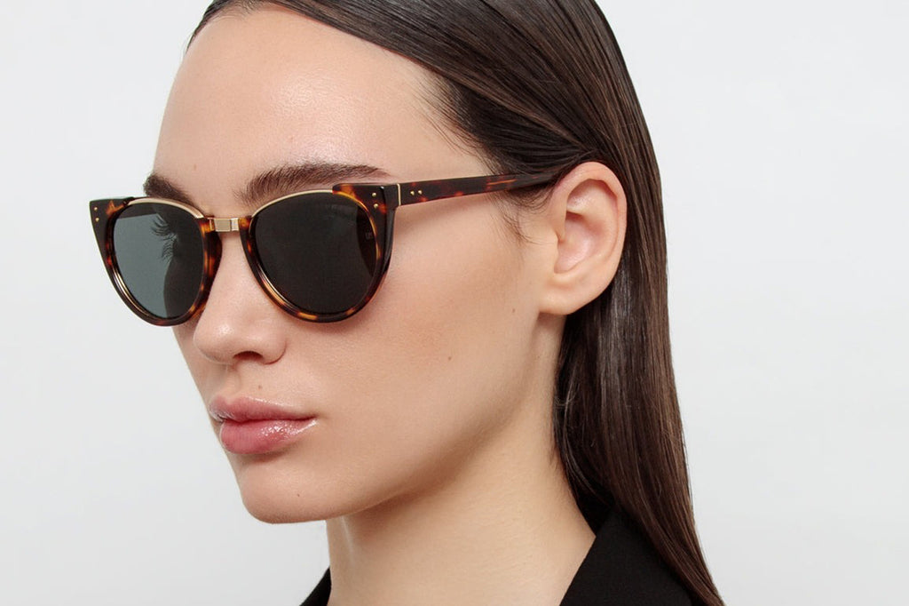 Linda Farrow - Iris Sunglasses Dark Tortoiseshell/Light Gold (C57)