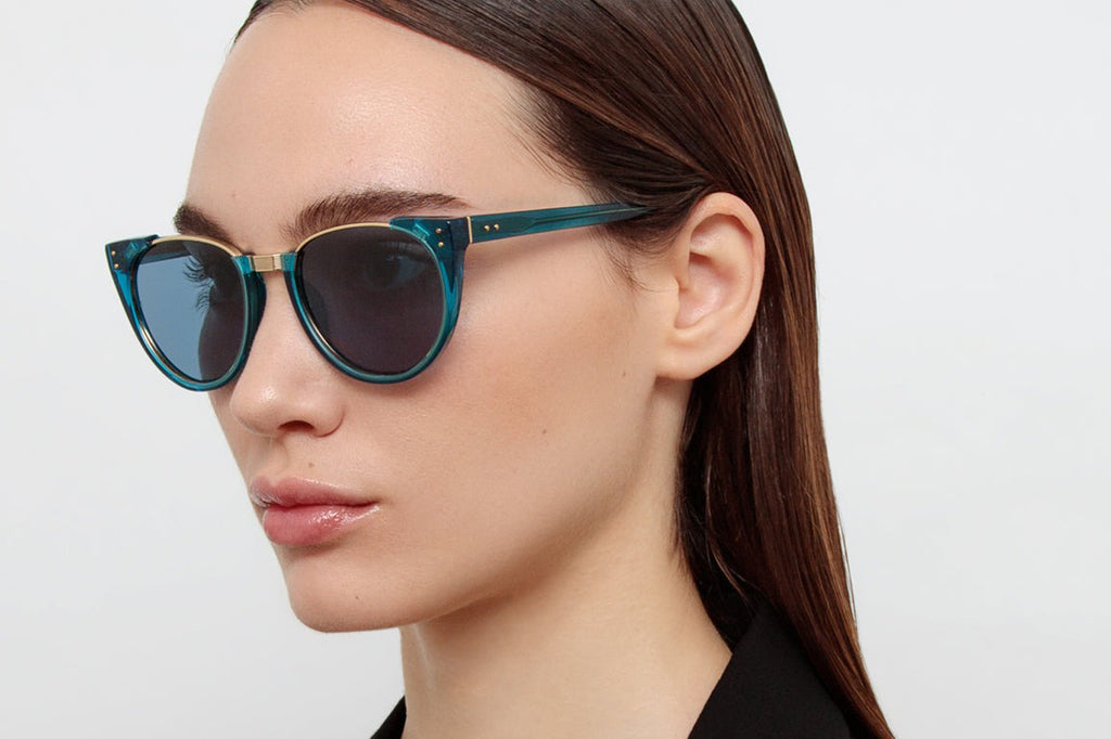 Linda Farrow - Iris Sunglasses Aqua/Light Gold (C59)