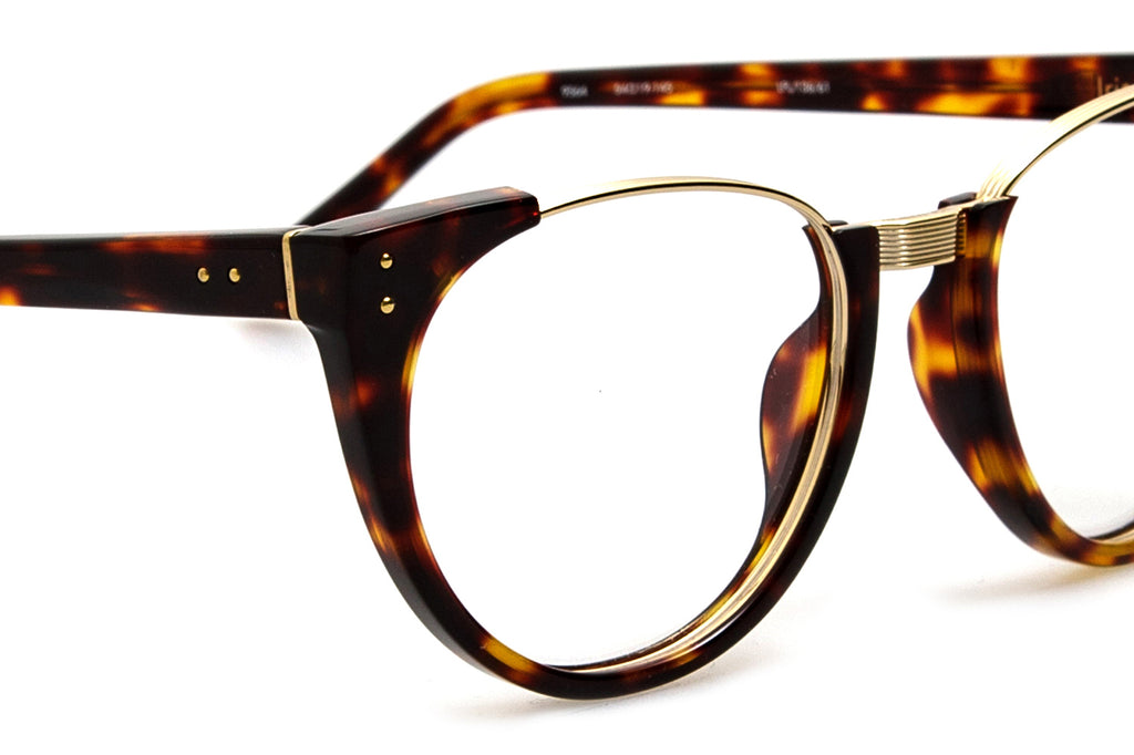 Linda Farrow - Iris Eyeglasses Dark Tortoiseshell/Light Gold (C61)