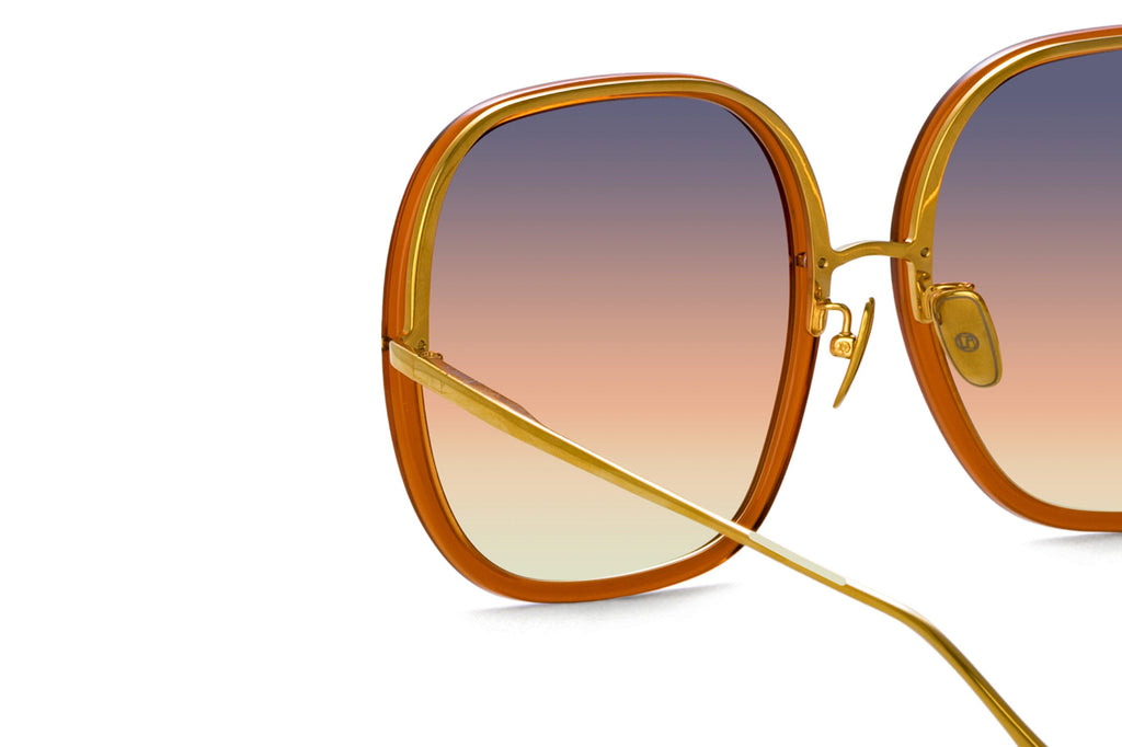 Linda Farrow - Celia Sunglasses Orange/Yellow Gold (C4)