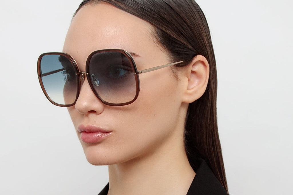 Linda Farrow - Celia Sunglasses Brown/Light Gold (C6)