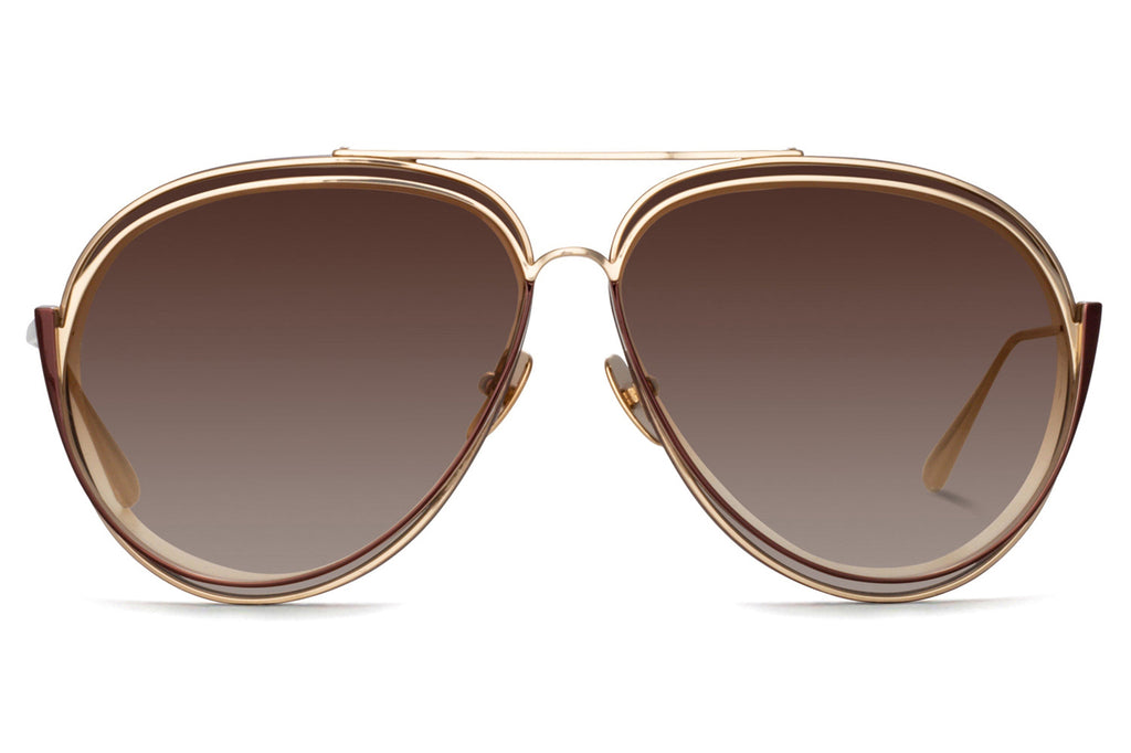 Linda Farrow - Francisco Sunglasses Light Gold (C3)