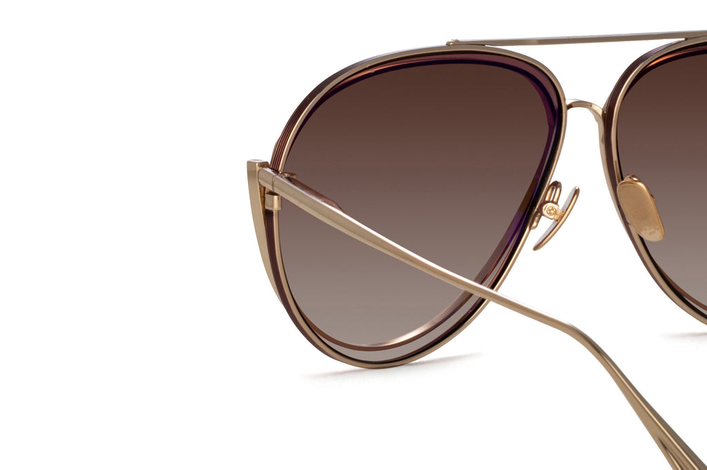 Linda Farrow - Francisco Sunglasses Light Gold (C3)