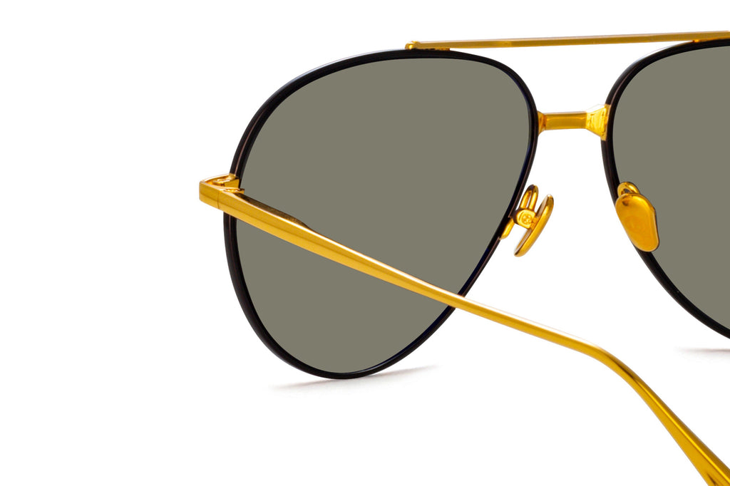 Linda Farrow - Marcelo Sunglasses Black/Yellow Gold (C1)