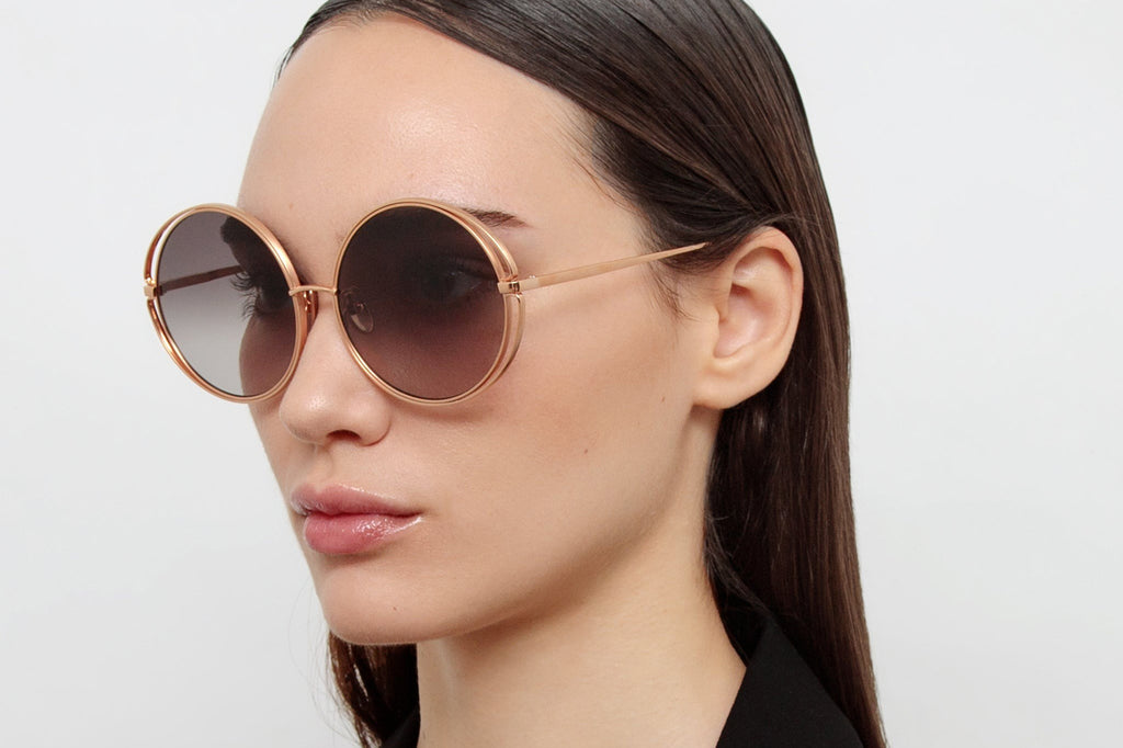 Linda Farrow - Selene Sunglasses Rose Gold (C1)