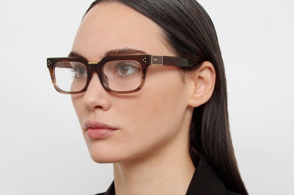 Linda Farrow - Yoan Eyeglasses Caramel Horn/Light Gold (C2)