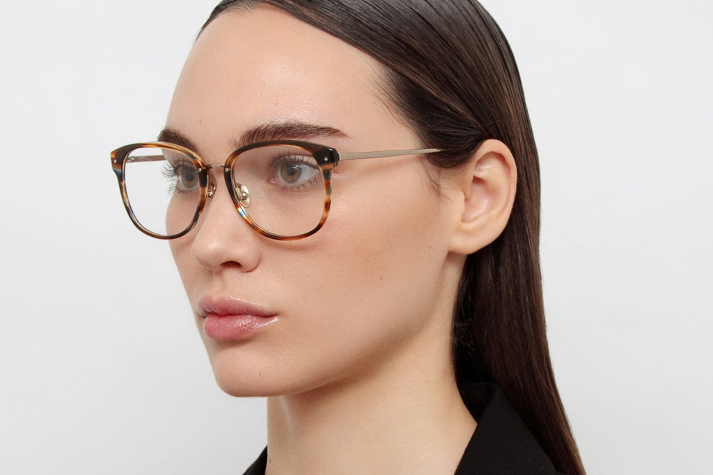 Linda Farrow - Cyrus Eyeglasses Earth Horn/Light Gold (C2)