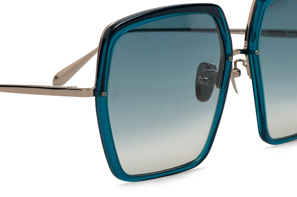 Linda Farrow - Syan Sunglasses Aqua/Light Gold (C3)