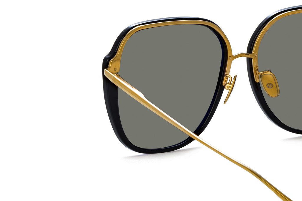 Linda Farrow - Sofia Sunglasses Black/Yellow Gold (C1)