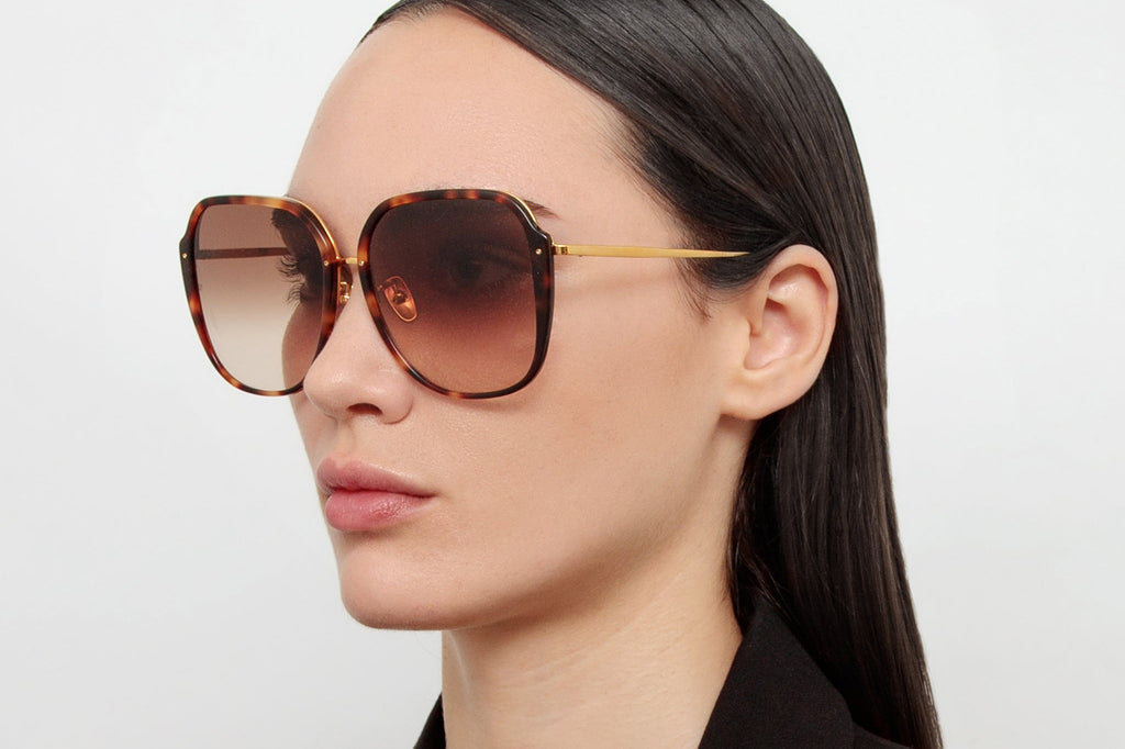 Linda Farrow - Sofia Sunglasses Tortoiseshell/Yellow Gold (C2)