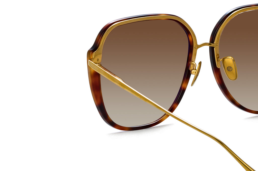 Linda Farrow - Sofia Sunglasses Tortoiseshell/Yellow Gold (C2)