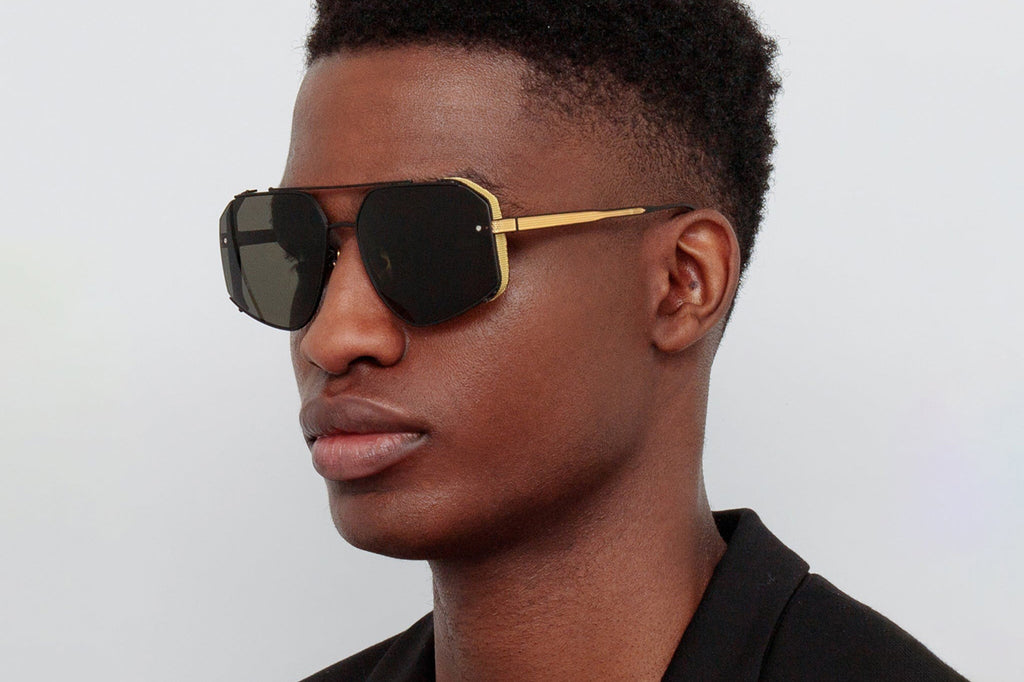 Linda Farrow - Amar SunglassesMatte Nickel/Yellow Gold (C1)