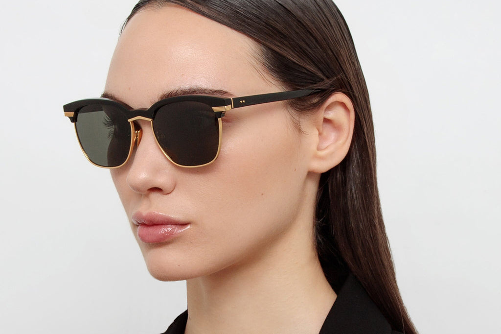 Linda Farrow - Darin Sunglasses Black/Yellow Gold (C1)