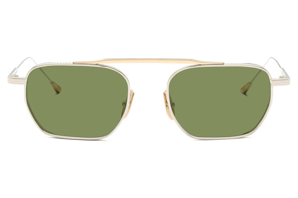 Lunetterie Générale - Concorde Sunglasses Palladium & 16K Gold with Solid Green G15 Lenses