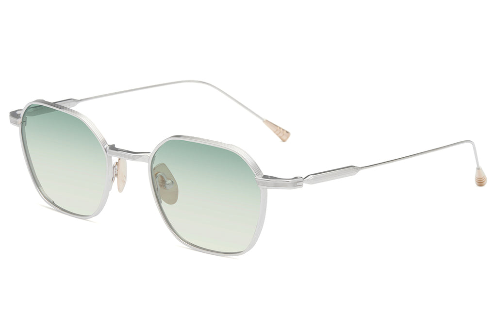 Lunetterie Générale - Cavalier Seul Sunglasses Palladium & 16k Gold with Gradient Blue Green Lenses