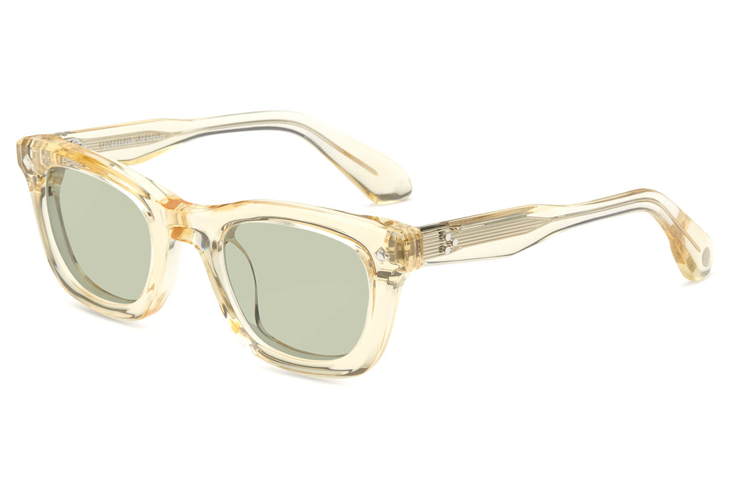 Lunetterie Générale - Forever Young Sunglasses Vintage Crystal & Palladium with Solid Green G13 Lens