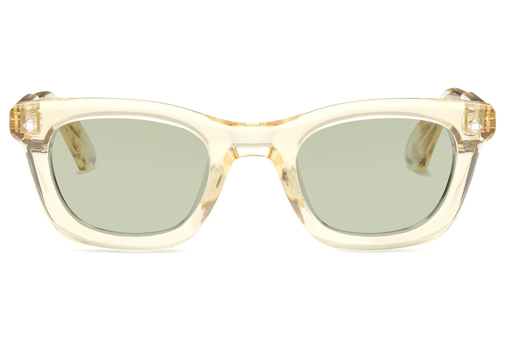 Lunetterie Générale - Forever Young Sunglasses Vintage Crystal & Palladium with Solid Green G13 Lens