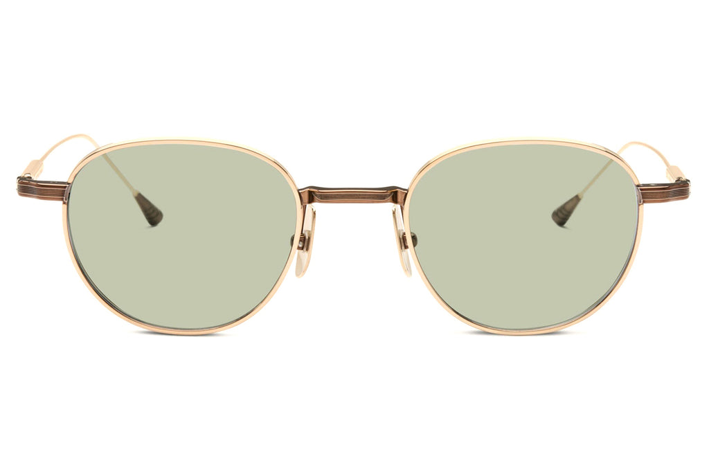 Lunetterie Générale - No Time to Die Sunglasses 16K Gold & Bronze with Solid Green G13 Lenses