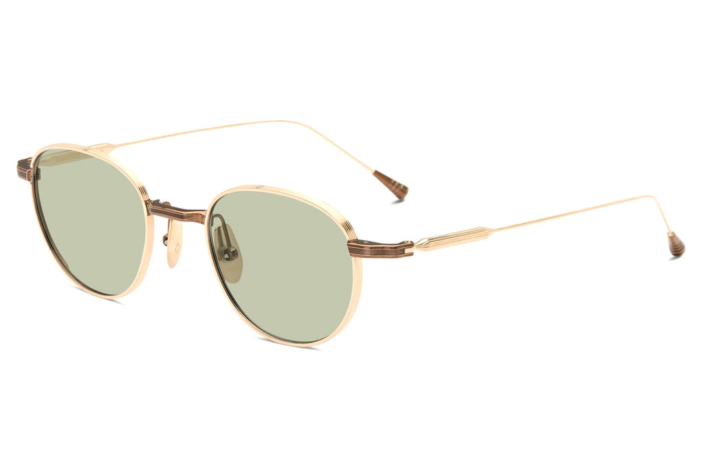 Lunetterie Générale - No Time to Die Sunglasses 16K Gold & Bronze with Solid Green G13 Lenses