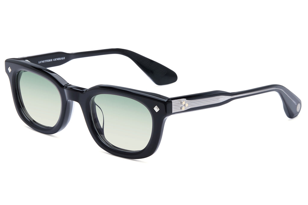 Lunetterie Générale - One More Night Sunglasses Black and Palladium with Gradient Blue Green Lenses