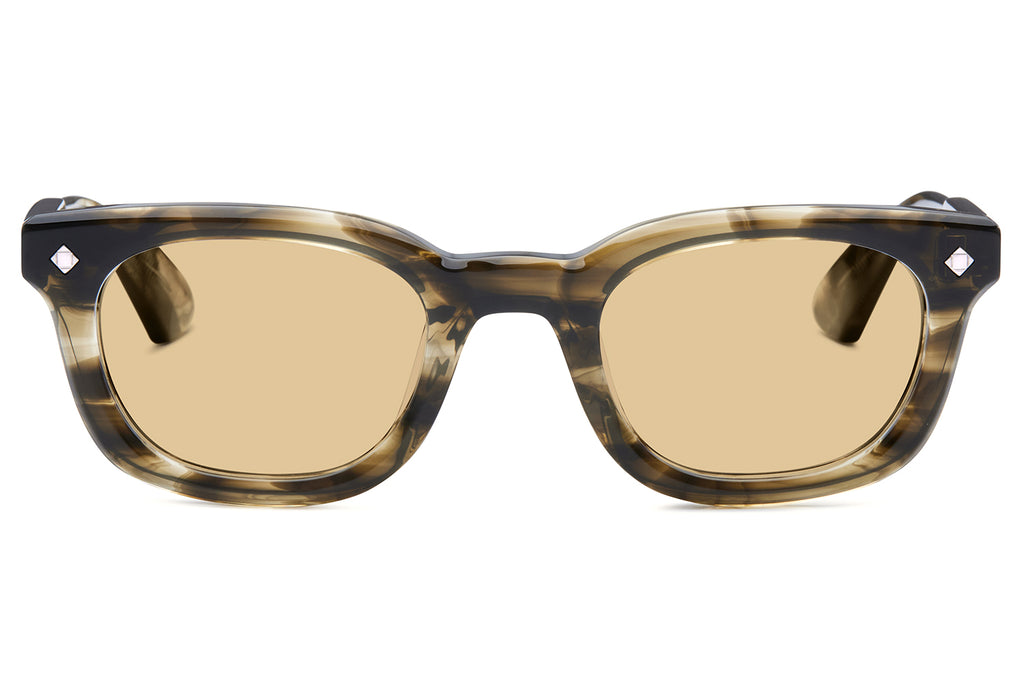 Lunetterie Générale - One More Night Sunglasses Olive & Palladium with Solid Bronze Lenses