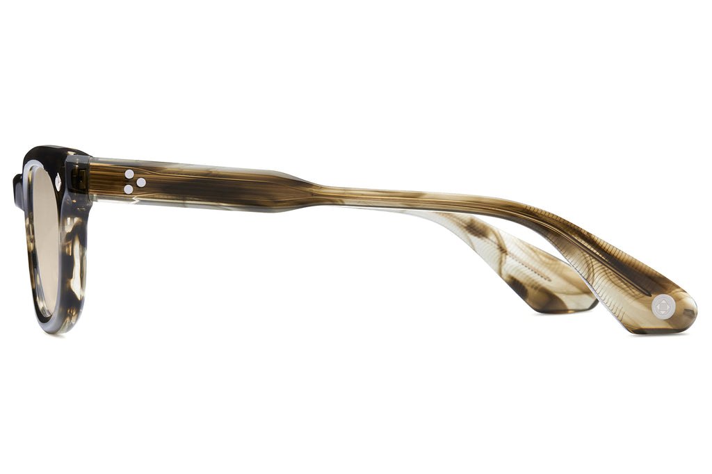 Lunetterie Générale - One More Night Sunglasses Olive & Palladium with Solid Bronze Lenses