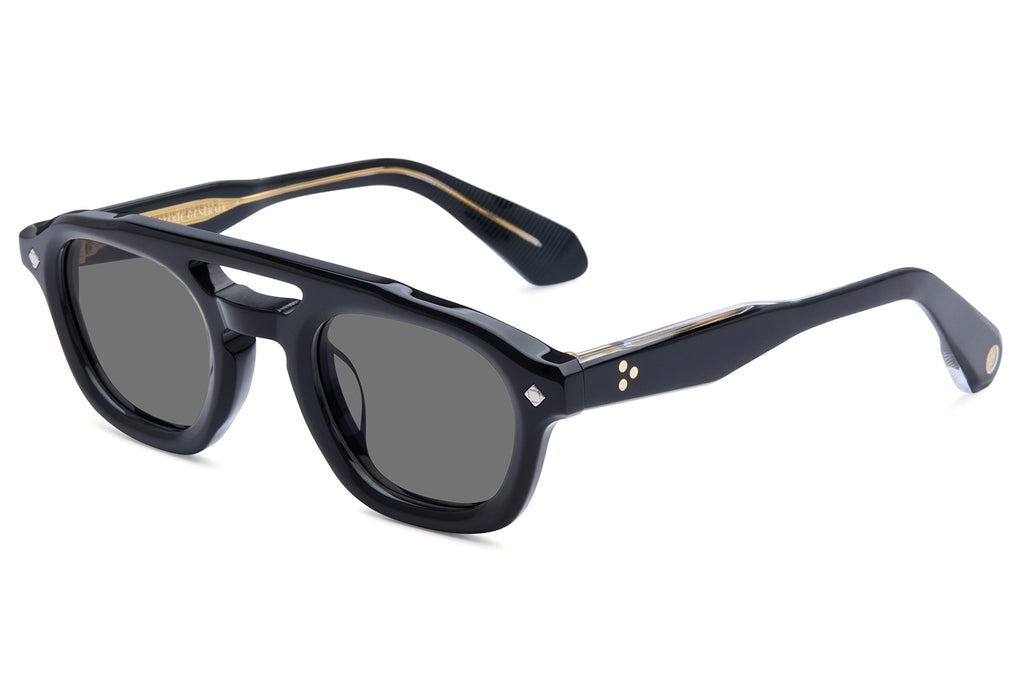 Lunetterie Générale - Pièce de Résistance Sunglasses Black & 24k Gold with Solid Grey Lenses