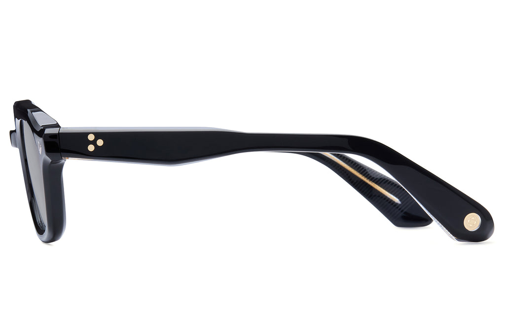 Lunetterie Générale - Pièce de Résistance Sunglasses Black & 24k Gold with Solid Grey Lenses