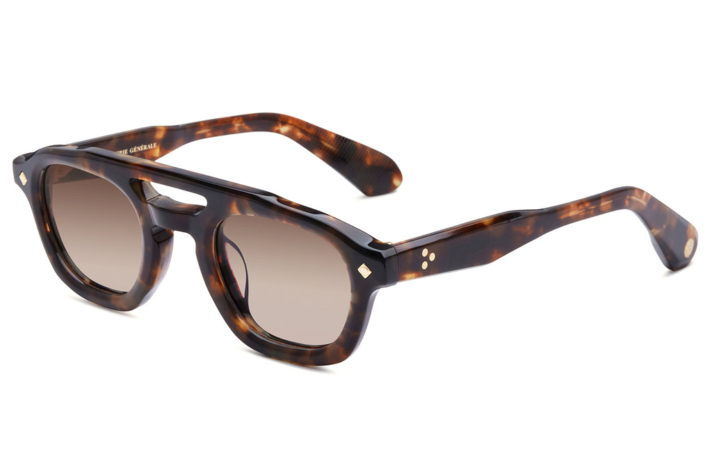 Lunetterie Générale - Pièce de Résistance Sunglasses Medium Tortoise & 24k Gold with Gradient Brown 