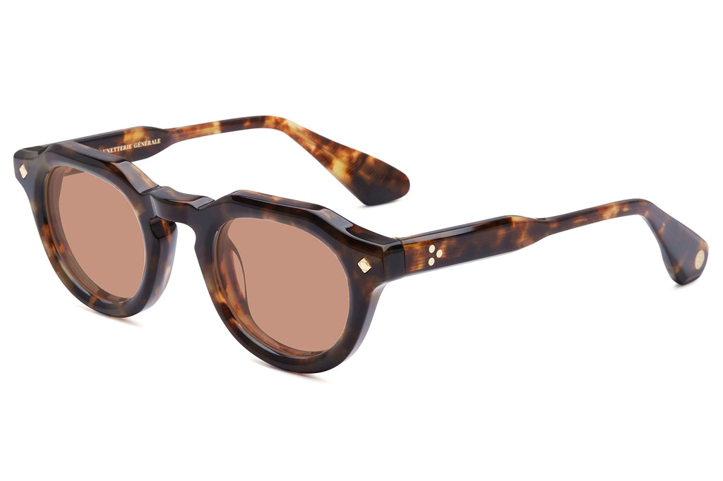 Lunetterie Générale - Hello Roméo Sunglasses Medium Tortoise & 24k Gold with Solid Brown Lenses