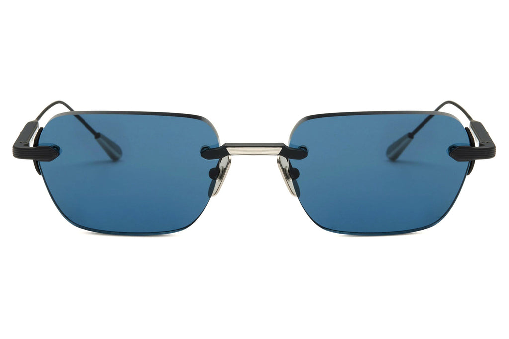 Lunetterie Générale - Wabi-Sabi Sunglasses Black & Palladium with Solid Indigo Blue Lenses