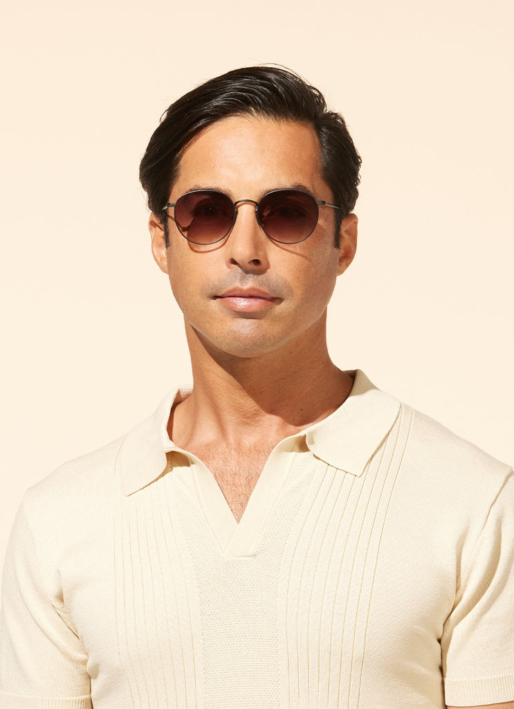 Garrett Leight - Morningside M Sunglasses Black with Waning Moon Gradient Lenses