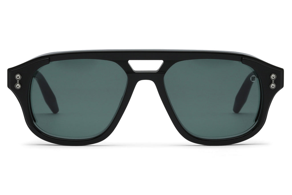 Akoni - Phoenix Sunglasses Black & Black Rhodium with Deep Emerald Green Lenses