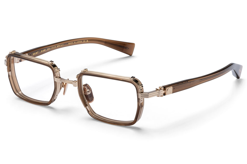 Balmain® Eyewear - Saint Jean Eyeglasses Crystal Brown & 12k Gold