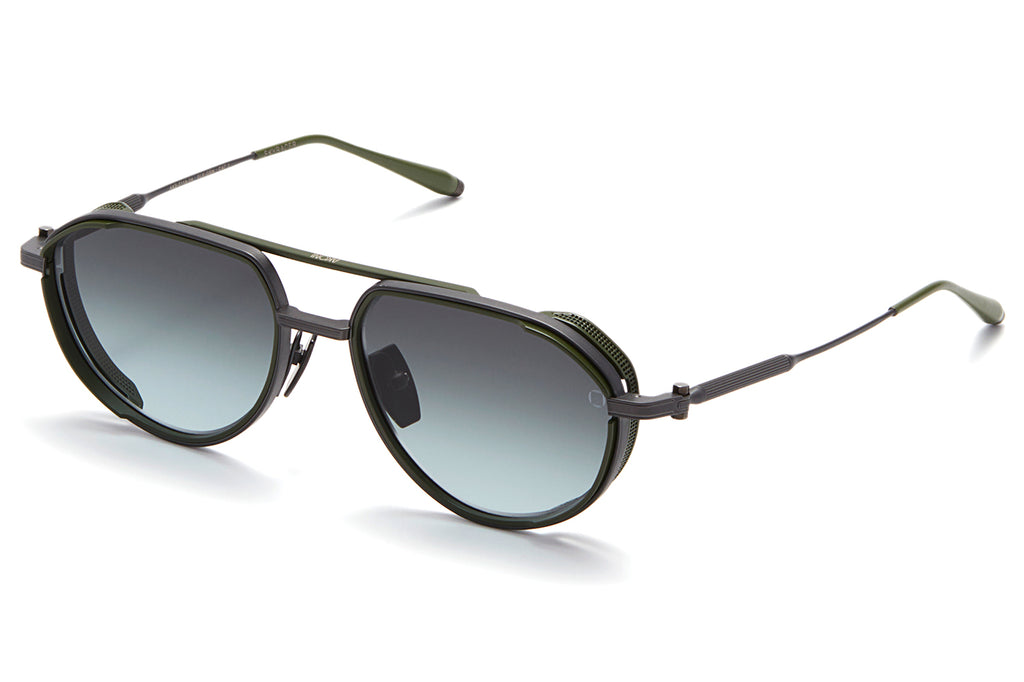 Akoni - Skyracer Sunglasses Black Iron & Matte Green with Grey Gradient Lenses