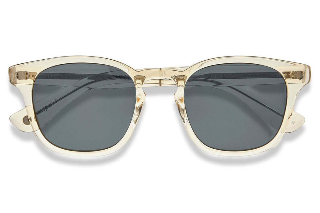 Garrett Leight - Ace II Sunglasses Pure Glass with Semi-Flat Pure Blue Smoke Lenses