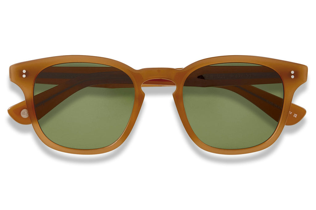 Garrett Leight - Ace II Sunglasses Summer Sun with Semi-Flat Pure Green Lenses